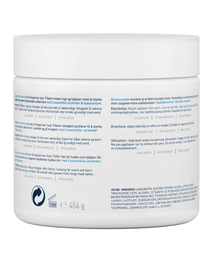 CeraVe Moisturizing Cream 454g back packaging
