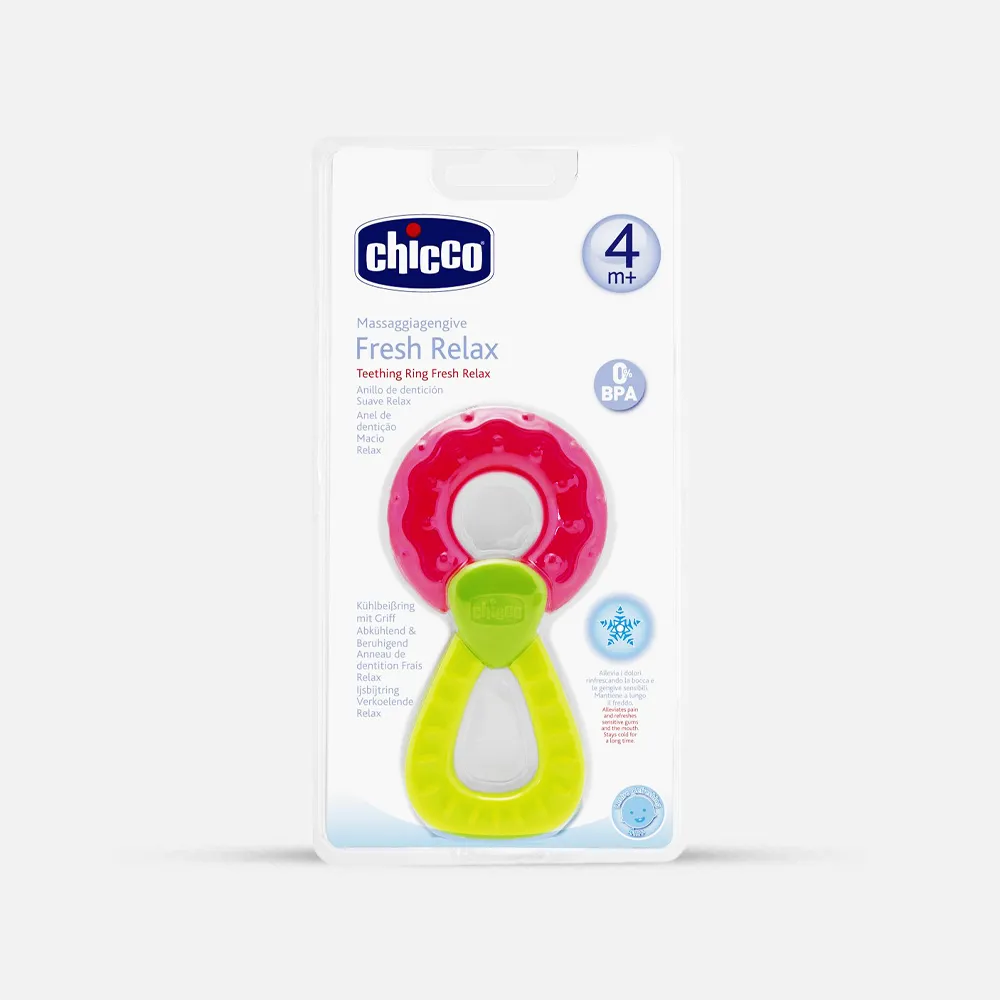 Chicco | Fresh Relax Ring Teether with Handle Assorted +4M | 1 Pc