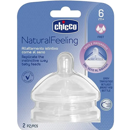 Chicco | Natural Feeling Fast Flow Breast Pump +6M | 2 Pcs
