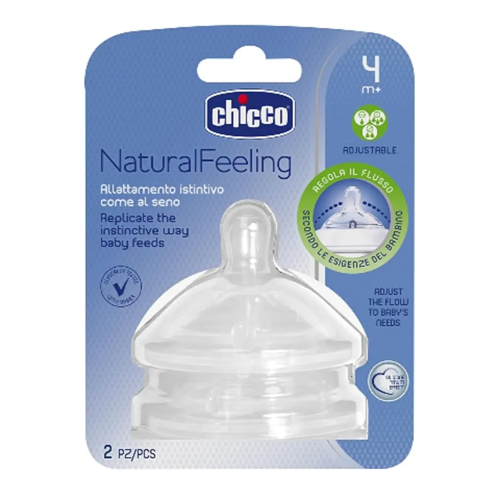 Chicco | Natural Feeling Teats +4M | 2 Pcs