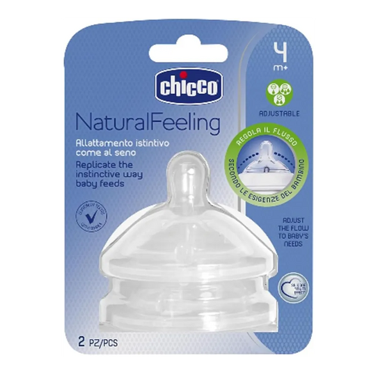Chicco | Natural Feeling Teats +4M | 2 Pcs