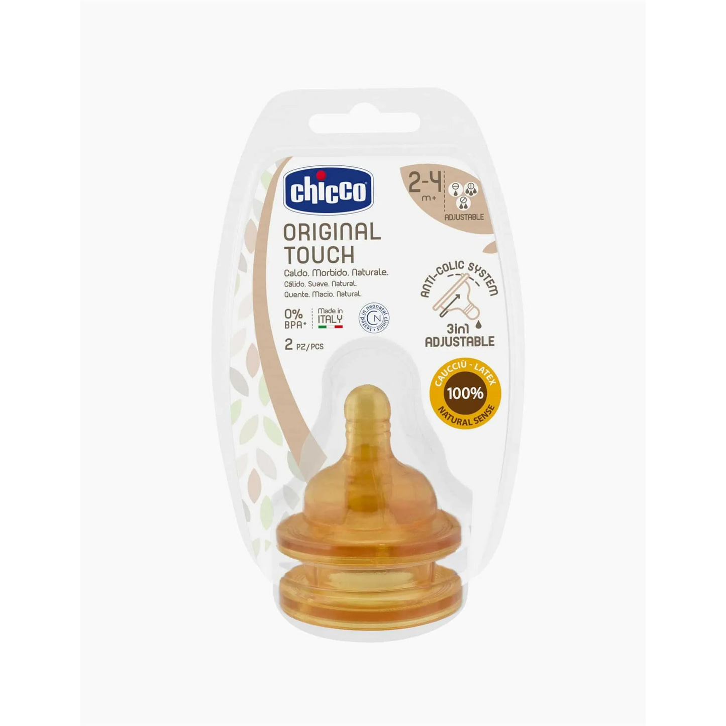 Chicco | Teat Original Touch 2- 4M | 2 Pcs