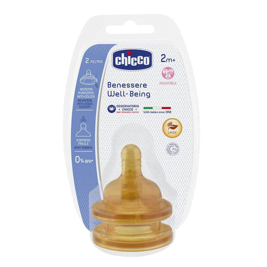 Chicco | Welfare Adjustable Rubber Teat Nipple | 2 Pcs
