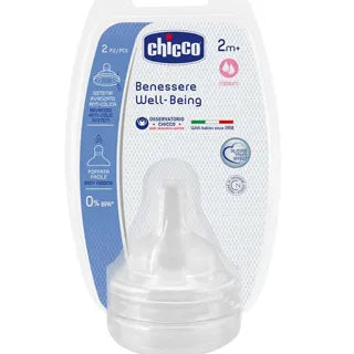 Chicco | Physiological Silicone Nipple with 2 Holes | 2 Pcs