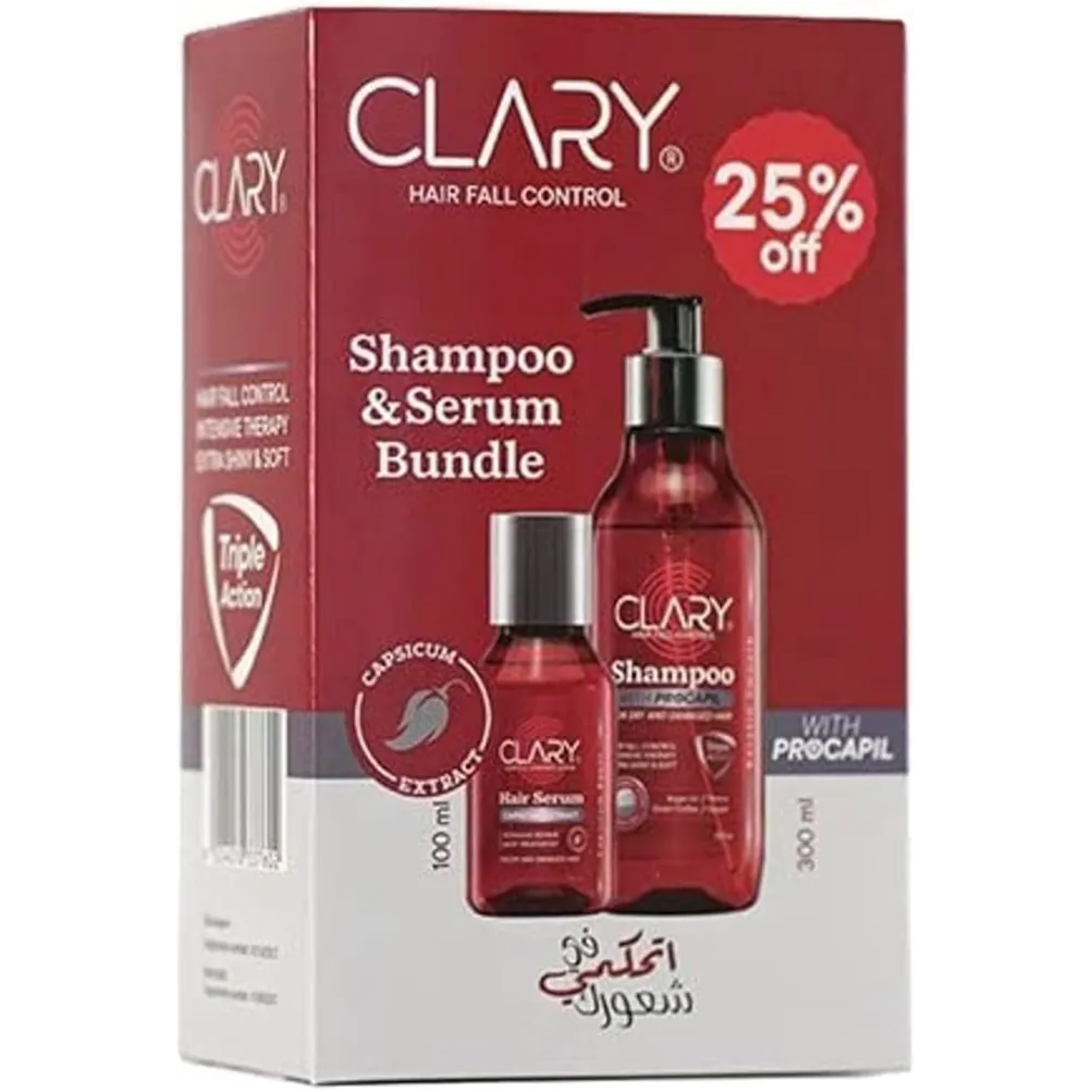 Clary | Shampoo 300ml + Hair Serum 100ml | 25% Off
