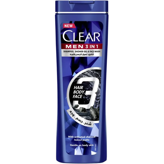 Clear | Men shampoo Shower Gel and Face Wash 3 in 1 | 180ml | 10 Le Off