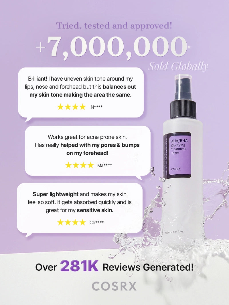 COSRX AHA BHA Clarifying Treatment Toner 150ml customer feedback