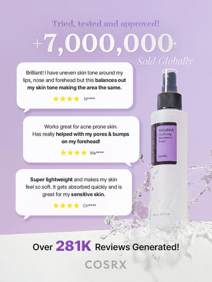 COSRX AHA BHA Clarifying Treatment Toner 150ml customer feedback