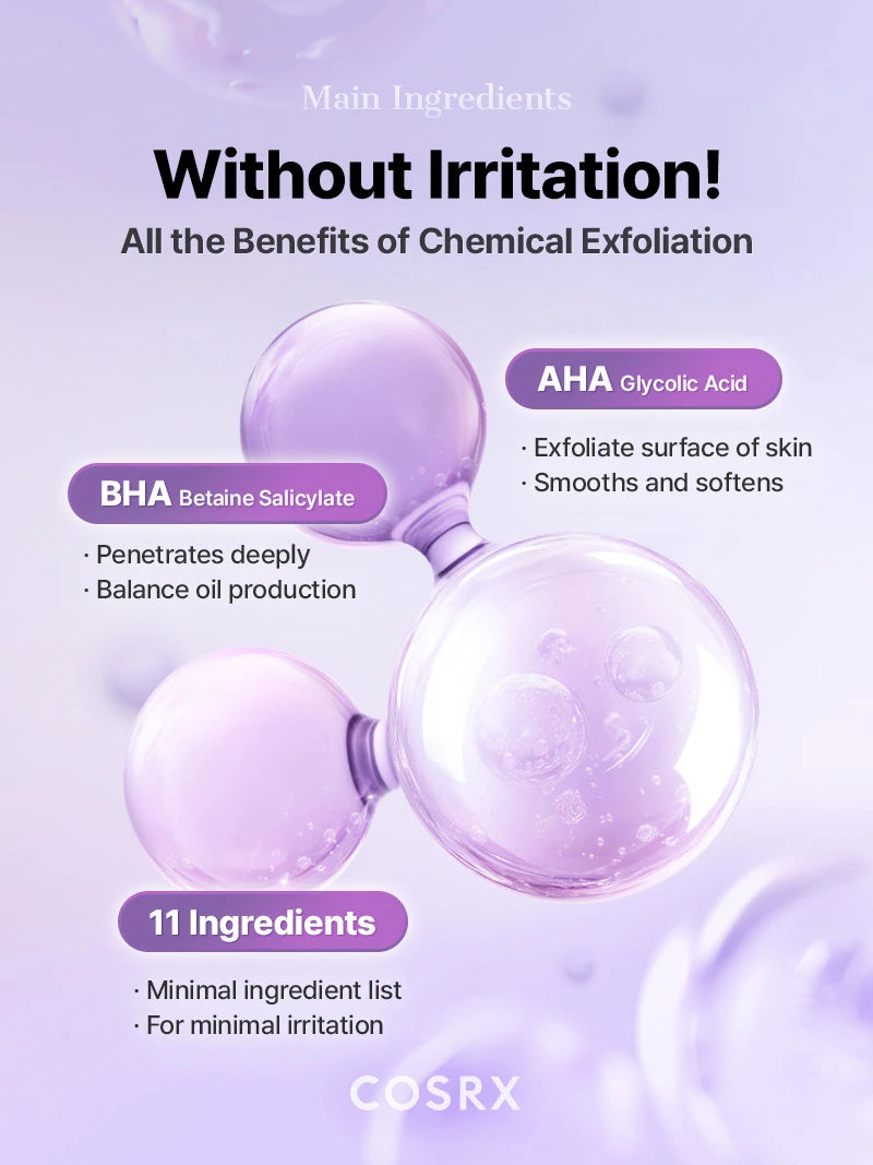 COSRX AHA BHA Clarifying Treatment Toner 150ml AHA and BHA ingredients