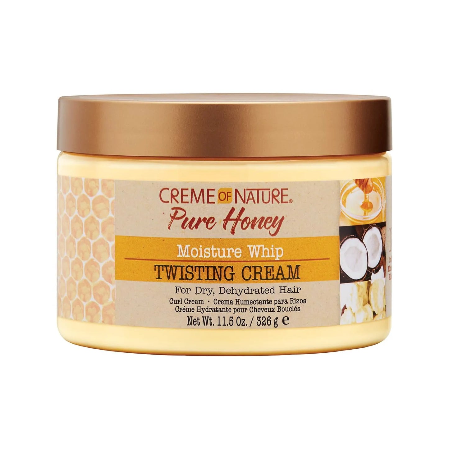 Creme of Nature Pure Honey Moisture Whip Twisting Cream for Dry Dehydrated Curly Hair | 326gm