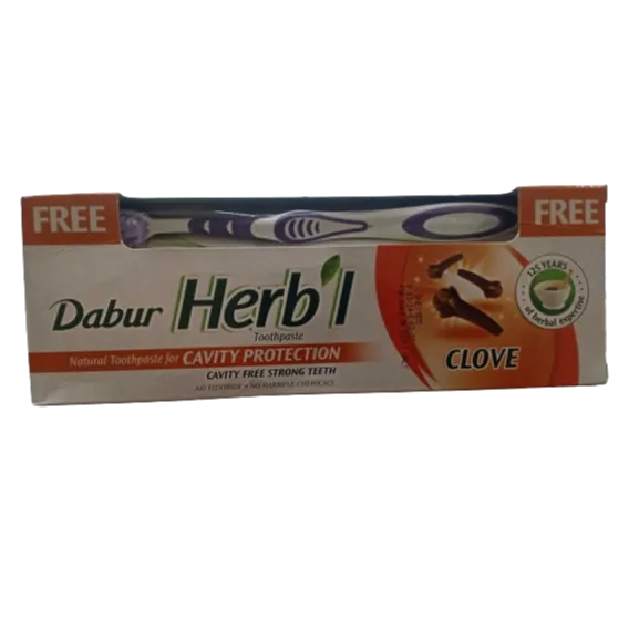 Dabur Herbl | Cavity Protection - Clove Toothpaste | 140g + Toothbrush