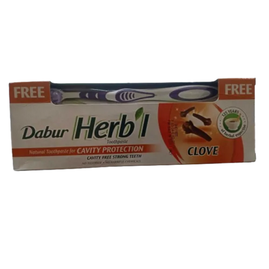 Dabur Herbl | Cavity Protection - Clove Toothpaste | 140g + Toothbrush