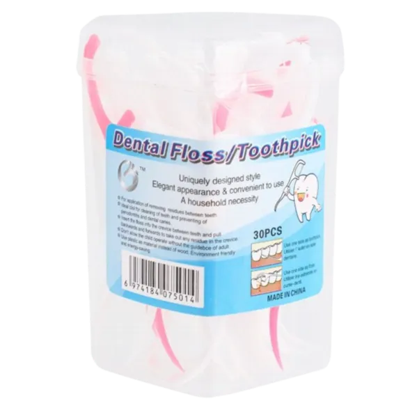 Dental Floss Plastic Toothpick Stick | 30 Pcs