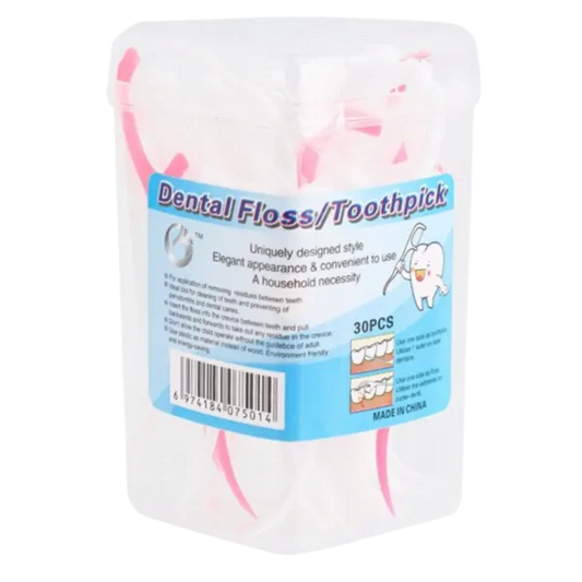 Dental Floss Plastic Toothpick Stick | 30 Pcs
