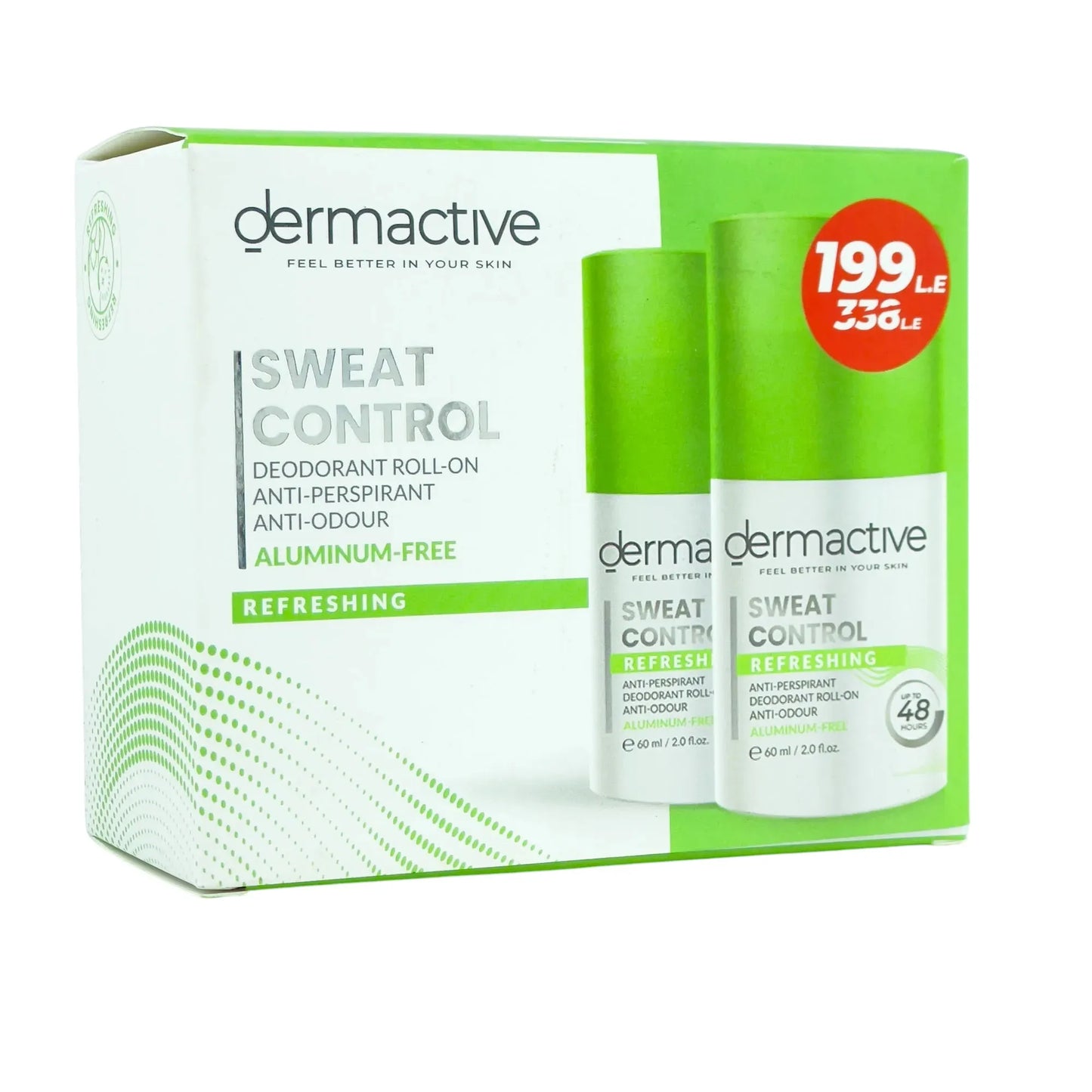 1+1 Dermactive | Deodorant Roll On Sweat Control Refreshing | 60ml