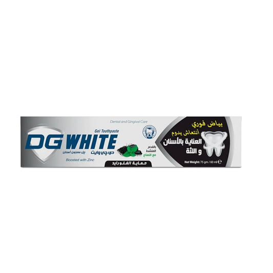 DG White | Gel Toothpaste Activated Charcoal with Mint Flavor | 75 gm