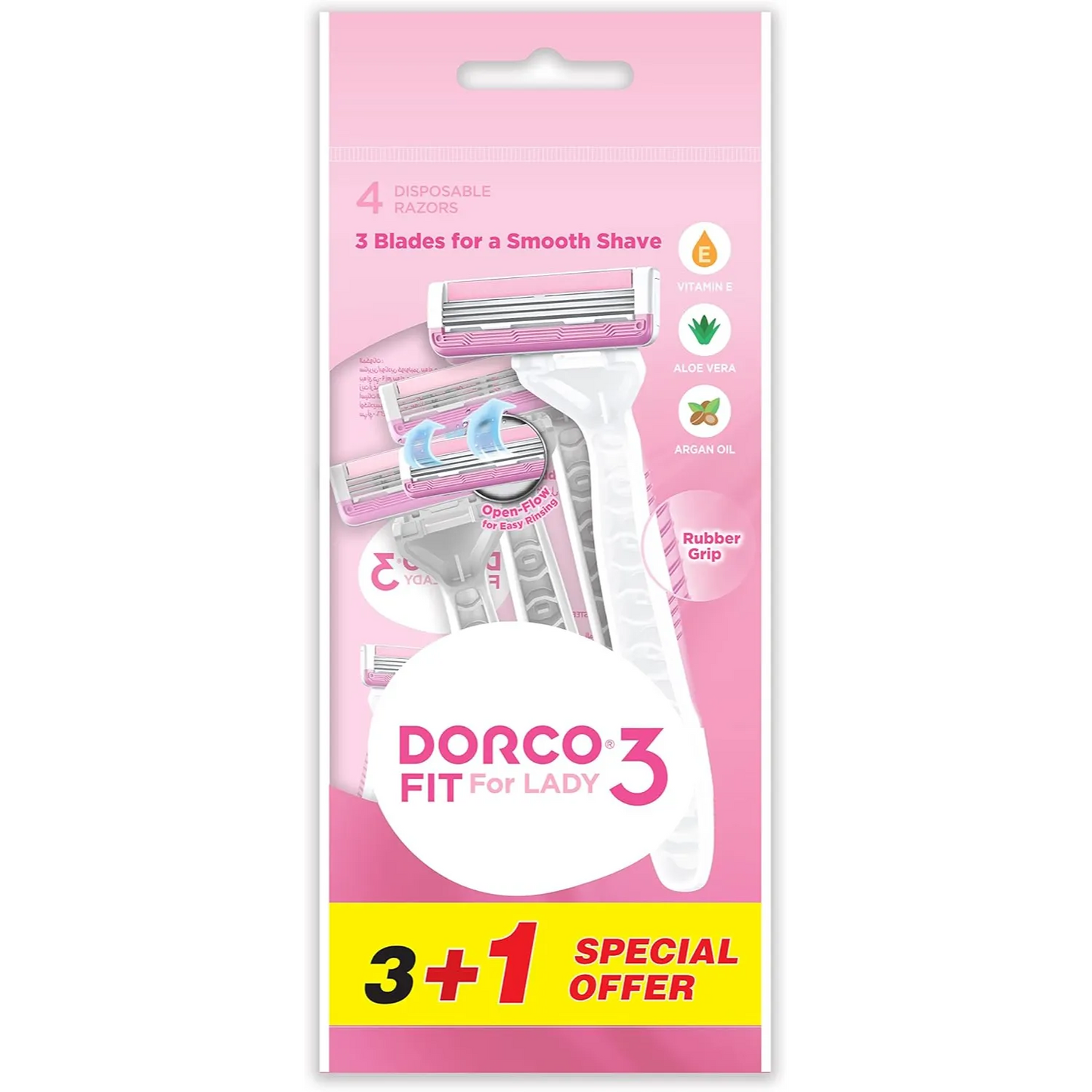 Dorco | Eve 3 Disposable Razor 3+1 Free