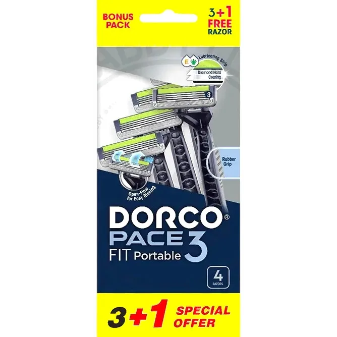 Dorco | Pace 3 Fitman Disposable Razor 3+1 Free