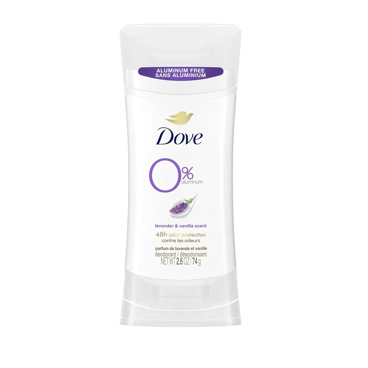 Dove | 0% Aluminum Deodorant Stick Lavender and Vanilla | 74g