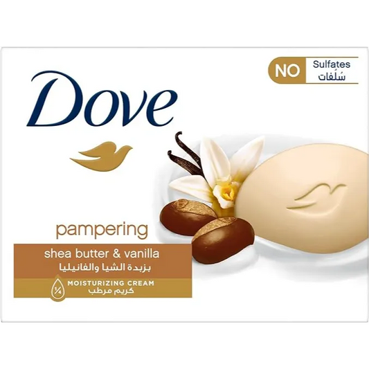 Dove | bar soap Pampering Beauty Cream, for all skin types, Shea Butter & Vanilla moisturizing cream | 90Gm
