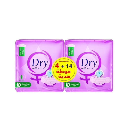 Dry | Maxi Thick Sanitary Pads Long Size | 14+4 Towel Gift