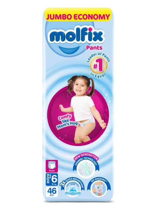 Molfix Jumbo Pack Of 46 Xlarge Pants Diapers - Size 6