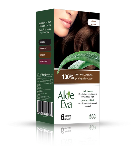 Aloe Eva Hair Henna Brown ( 6 sachets * 10 Gm )