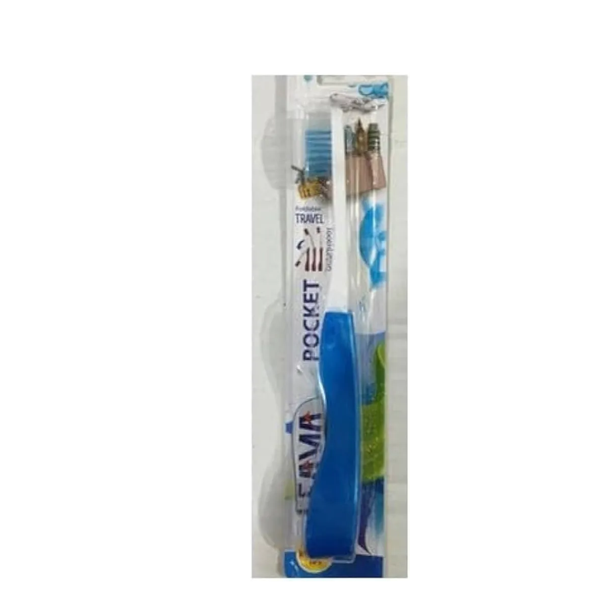 Eama | Blue Soft Pocket Toothbrush | 1 Pcs