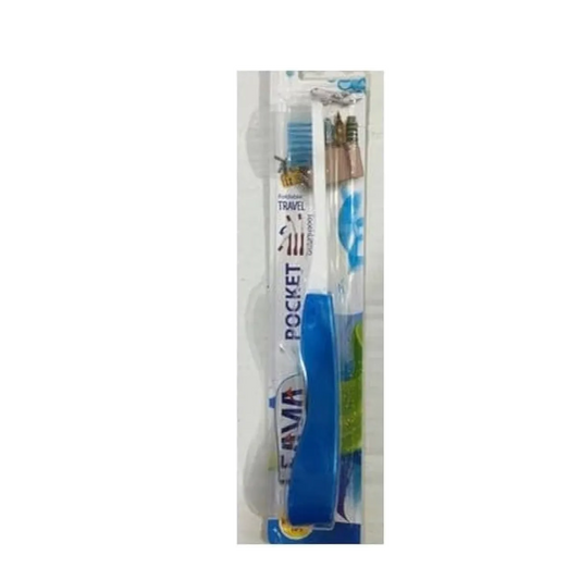 Eama | Blue Soft Pocket Toothbrush | 1 Pcs