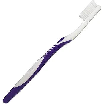 Eama | Purple & White Hard Toothbrush with Cover
