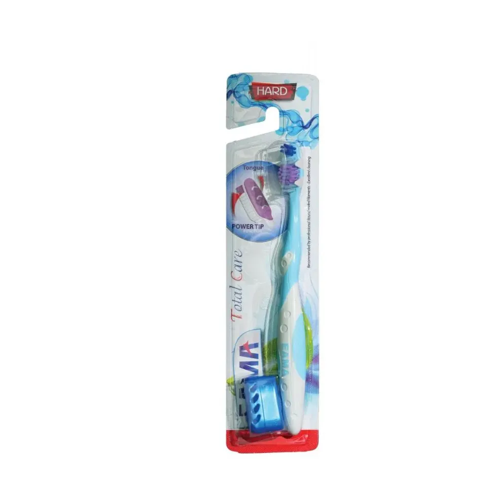 Eama | Total Care Multicolor Hard Toothbrush with Cap