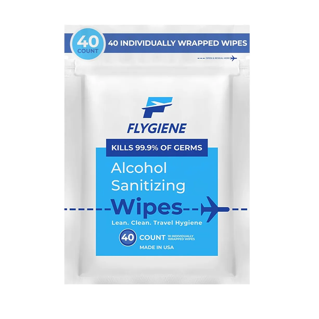 Easy Care | Clean 70% Alcohol Hypoallergenic Sanitizing Wipes | 40Wipes