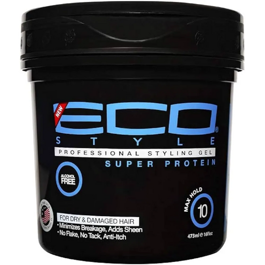 Eco Style | Max Hold Super Protein Professional Styling Gel For Dry & Damaged Hair | 473ml