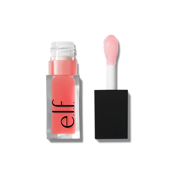 e.l.f. Glow Reviver Lip Oil Pink Quartz product and applicator