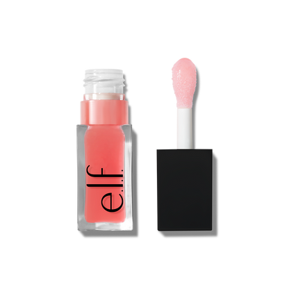 e.l.f. Glow Reviver Lip Oil Pink Quartz product and applicator