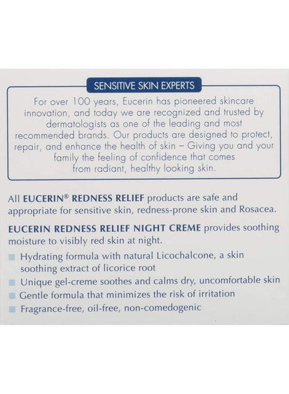 Eucerin Redness Relief Soothing Night Creme 1.7 oz benefits