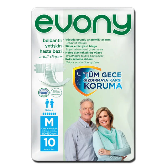 Evony | Medium Adult Diapers 80-130cm | 10 Per Pack