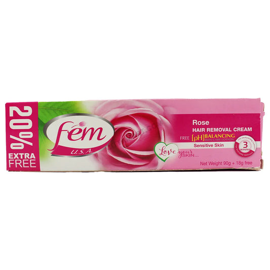 Fem | Rose Hair Removal Cream Sensitive Skin | 90gm