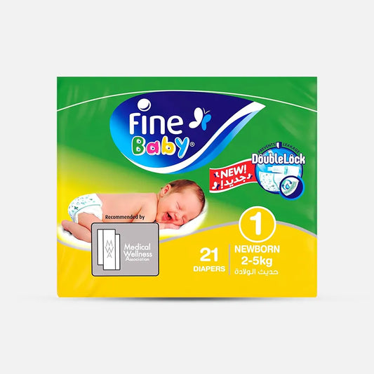 Fine Baby | Diaper New Born 2-5kg Size 1 | 21 Pcs