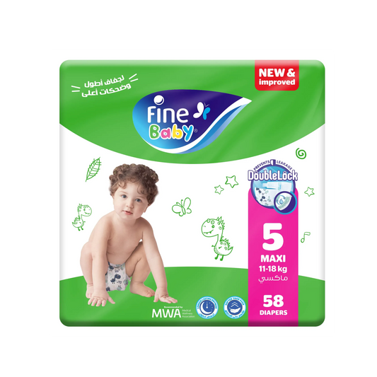 Fine Baby | Super Dry Smart Lock Maxi 11-18kg Size 5 | 58 Pcs