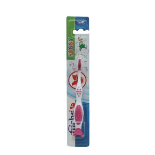 Fuchs | Funny Pink & White Soft Toothbrush | 1 Pcs