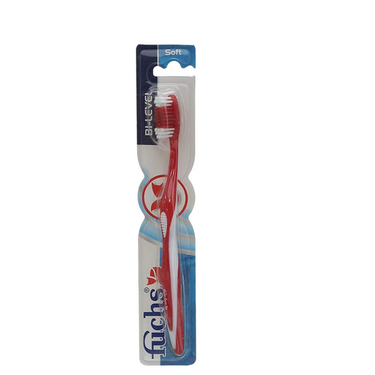 Fuchs | Red & White Hard Toothbrush