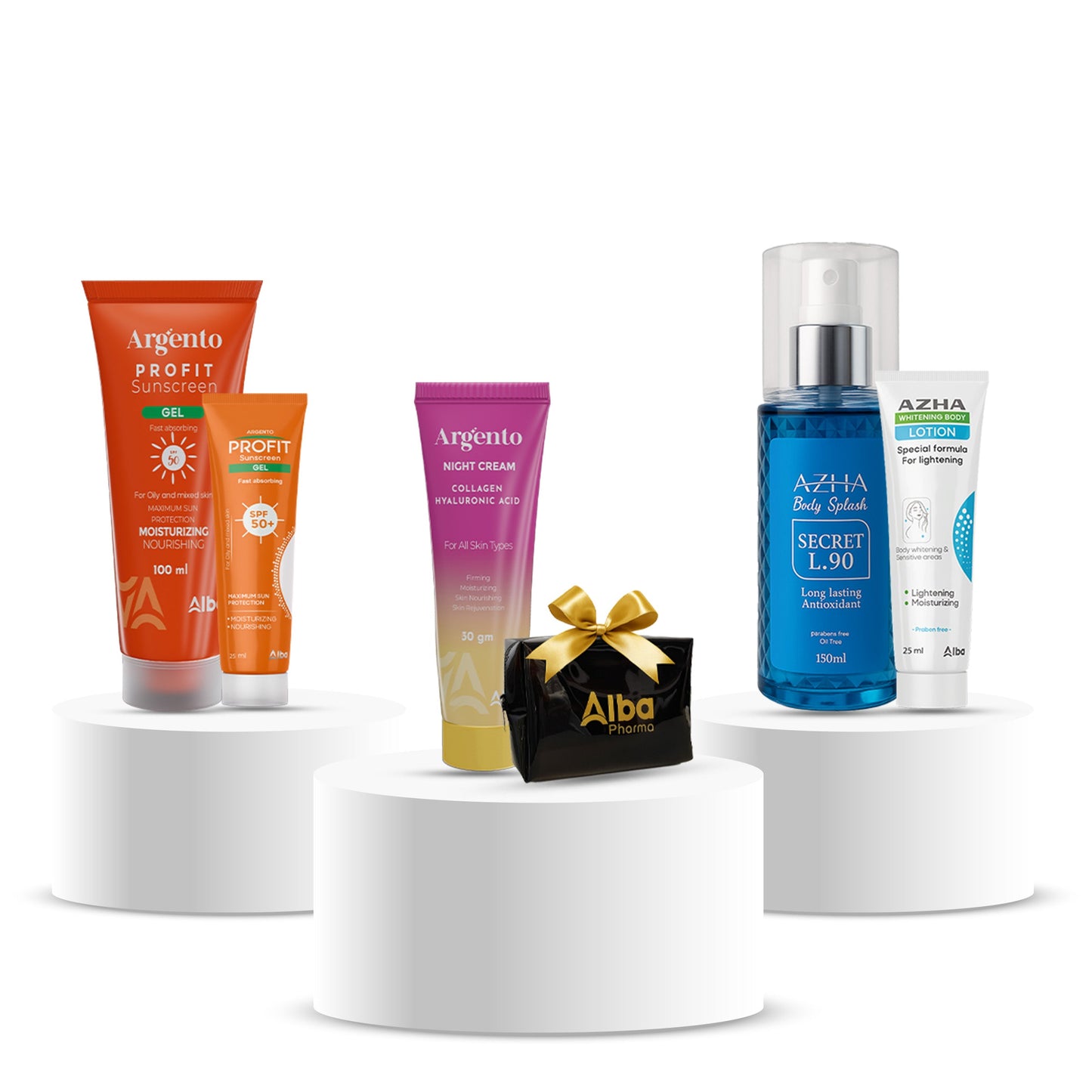 Profit gel 100ml +gel 25ml + body splash + night 30 ml + body lotion 25ml +savy bag