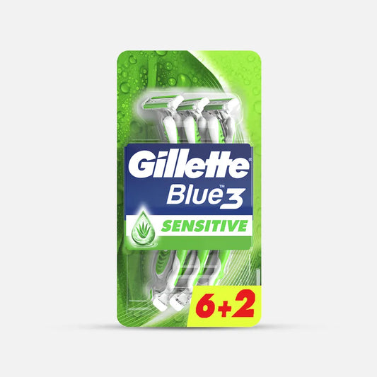 Gillette | Blue3 Sensitive Men's Disposable Razors | 8 Pcs