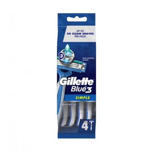 Gillette | Blue3 Simple Men’s Disposable Razors | 4 Pcs