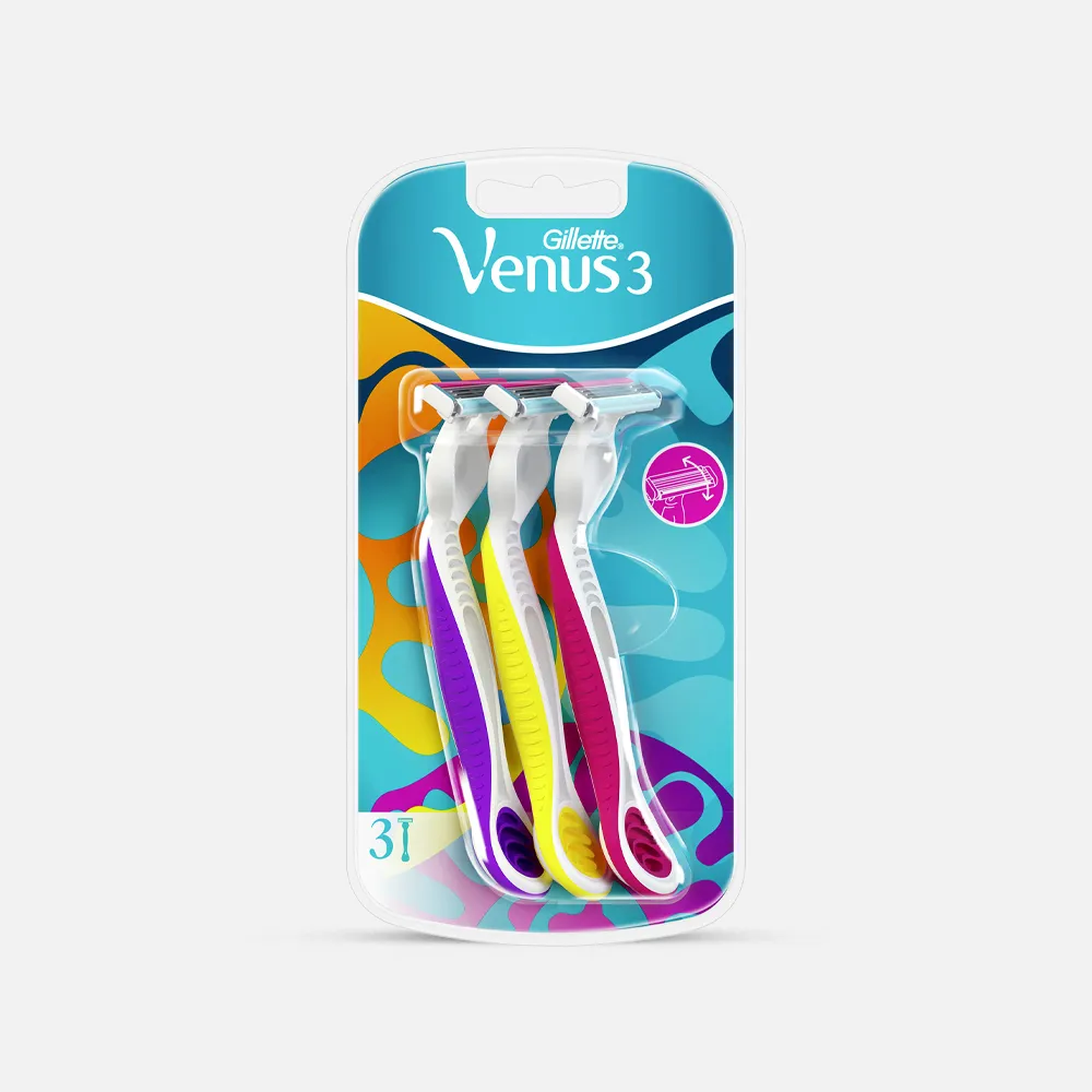 Gillette | Venus 3 Plus Disposable Razor for Women | 3 Pcs