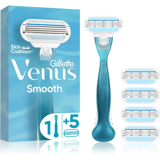 Gillette | Venus Smooth Shaver + Replacement Head | 5 Pcs