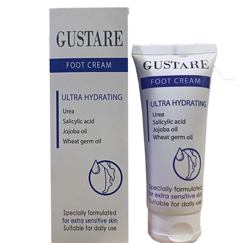 Gustare | Ultra Hydrating Foot Cream with Urea, Salicylic Acid & Jojoba Oil for Extra Sensitive Skin | 100ml