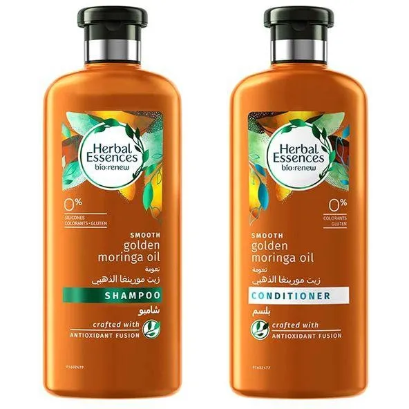 Herbal Essences | Renew Smooth Golden Moringa Oil Shampoo + Conditioner | 400ml
