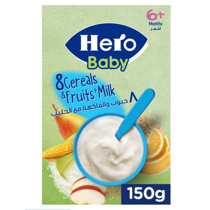 Hero Baby | 8 Cereal & Fruit with Milk | 150gm